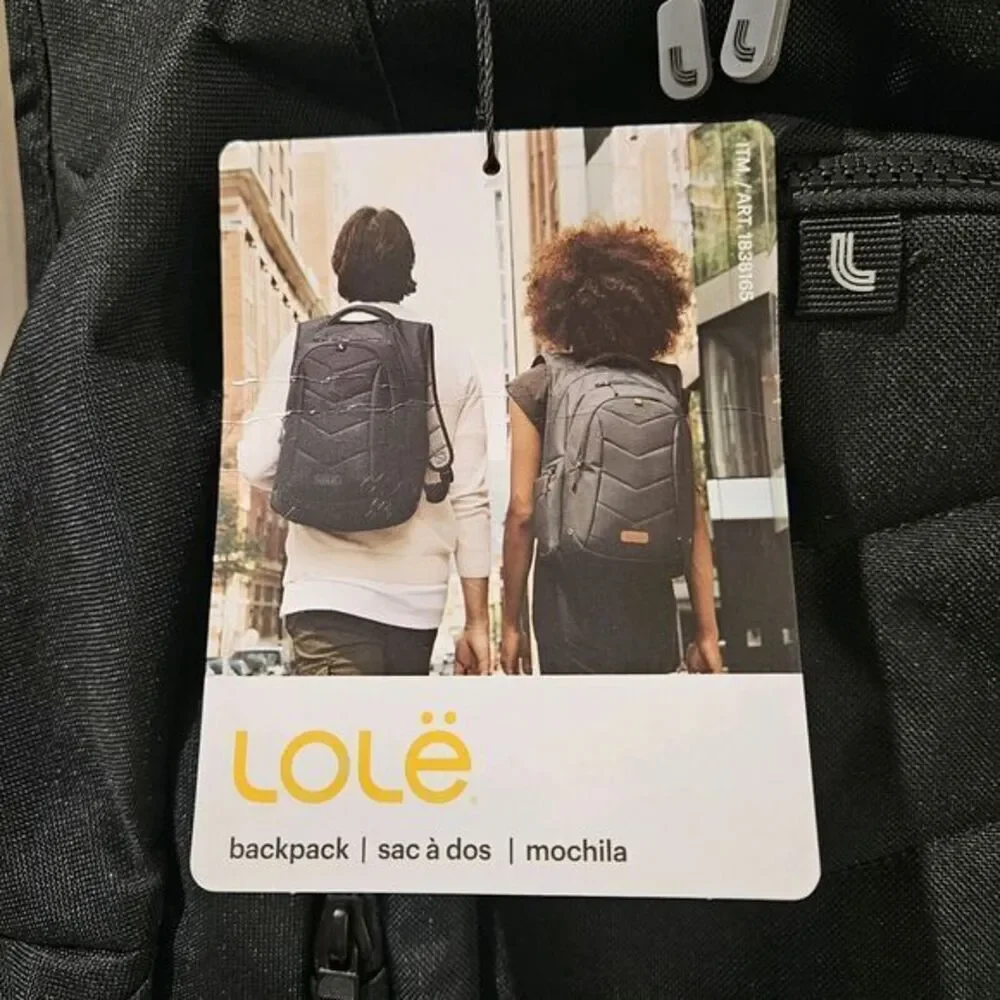 Lolë Quilted Nylon Backpack‎ / Black/ New